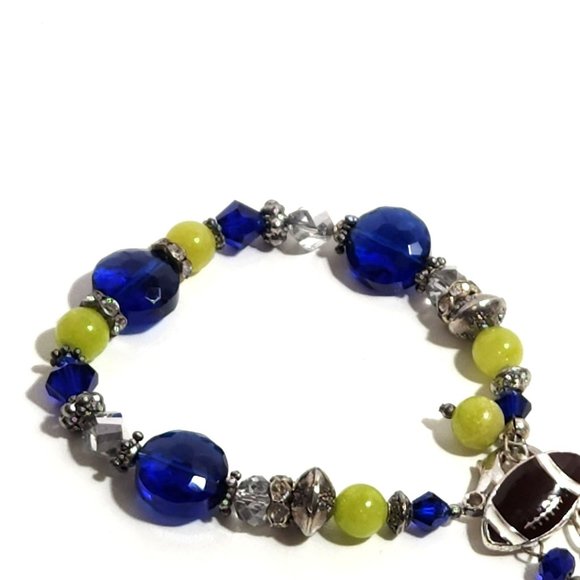 Seahawks Seattle Blue Green Football bracelet - Picture 3 of 9